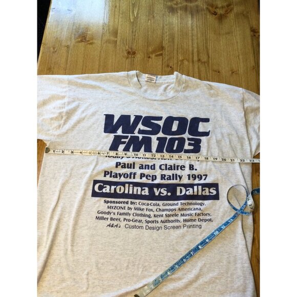 Vintage WSOC FM103 Playoff Pep Rally 1997 T Shirt XL Fruit Of The Loom Single St - Picture 7 of 9